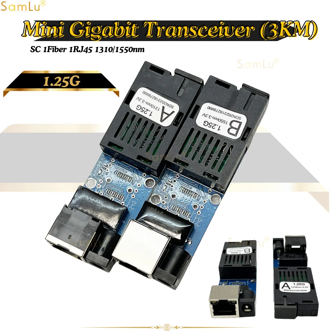1-10Pair Mini Gigabit Fiber Optical Media Converter UPC/APC SC-Port 10/100/1000Mbps Single Mode 3km POST FREE