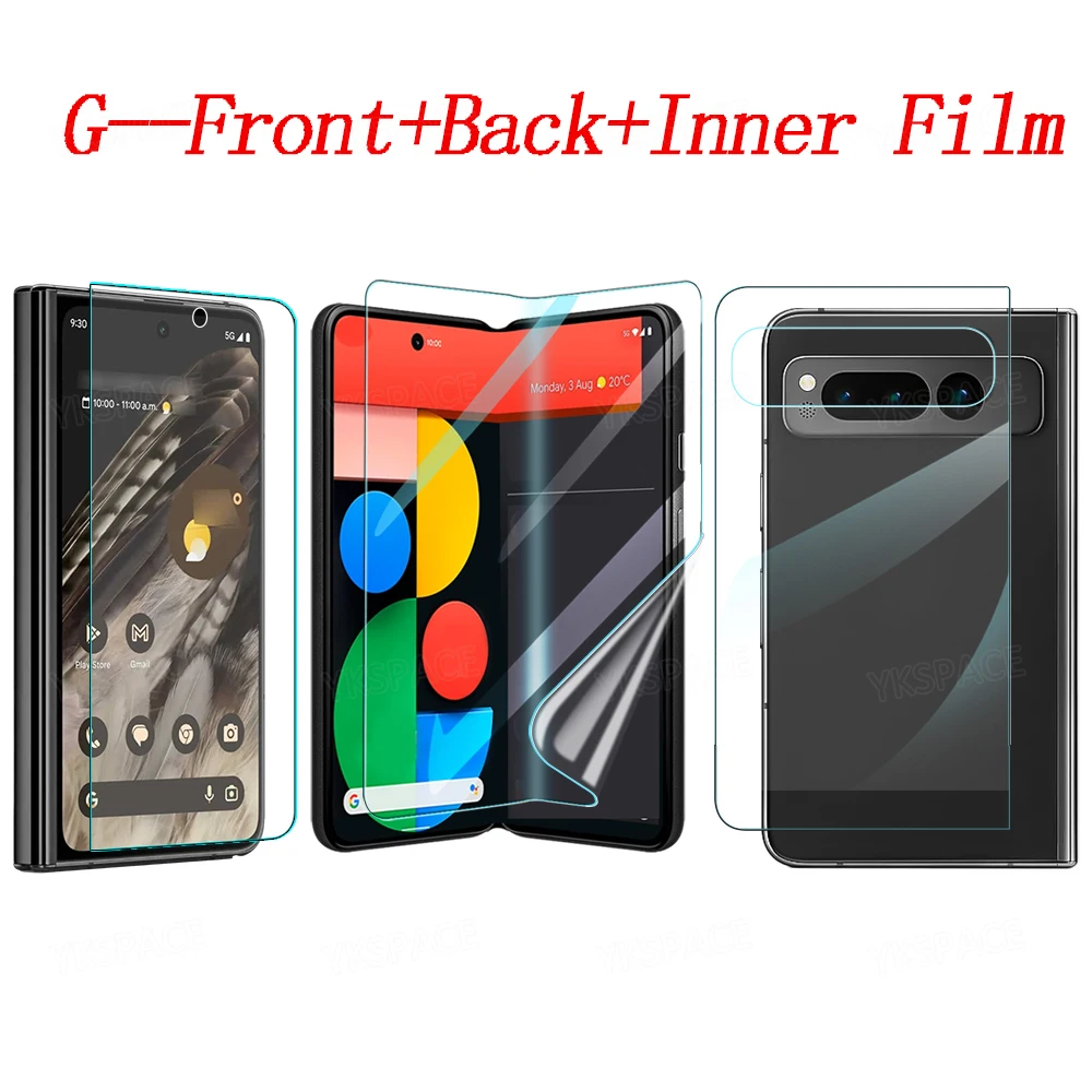 Weiche, transparente, matte Hydrogel-Folie für Google Pixel 9 10 Pro Fold 5G vorne hinten innen mattierter Displayschutz Anti-Fingerabdruck – Detail 13