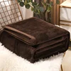 Solid Color Thickened Flannel Blanket, Office Home Multifunctional Throw Blanket, Double Sided Milk Velvet Warm Brown Bed Sheet 3