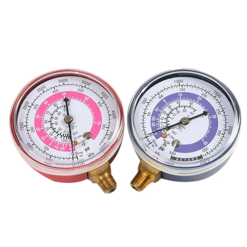 1 Paio Di Condizionatori D'Aria R410A R134A R22 Refrigerante Manometro A Bassa E Alta Pressione Psi Kpa