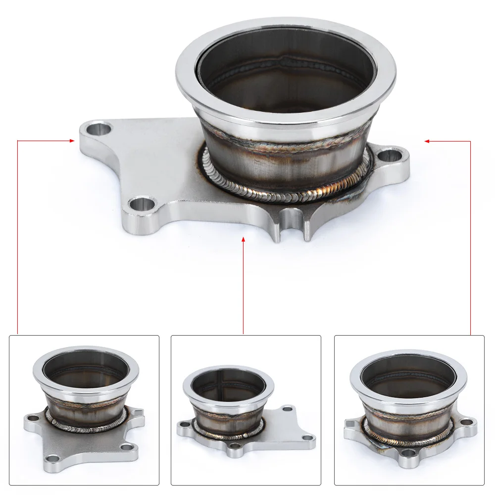 PQY-Stainless Steel Adapter for T3/T4 Turbo 5 Bolt to 3" V-Band Flange Turbo Adaptor Flange PQY4825