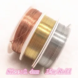 Versatile Multi - Gauge Metallic Wire Roll for Jewelry Making and DIY Handiwork (0.4mm(9m))