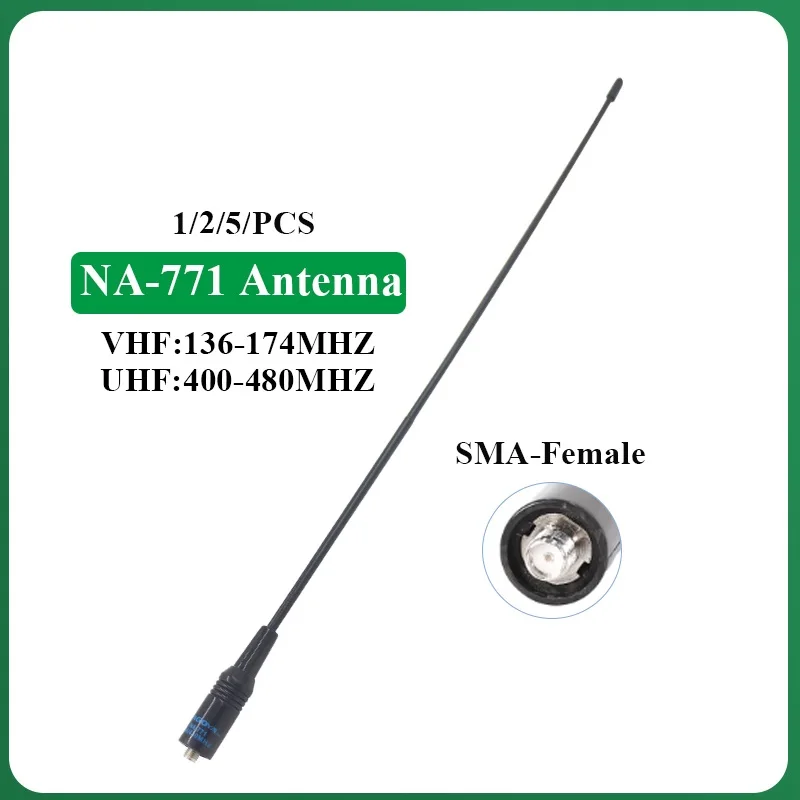 1/2/5 PCS Na 771 Antenna Nagoya High Gain Antennas VHF/UHF SMA Female For Quansheng UV-K5 UV-K6 Baofeng DM-1701 UV-21 UV-17