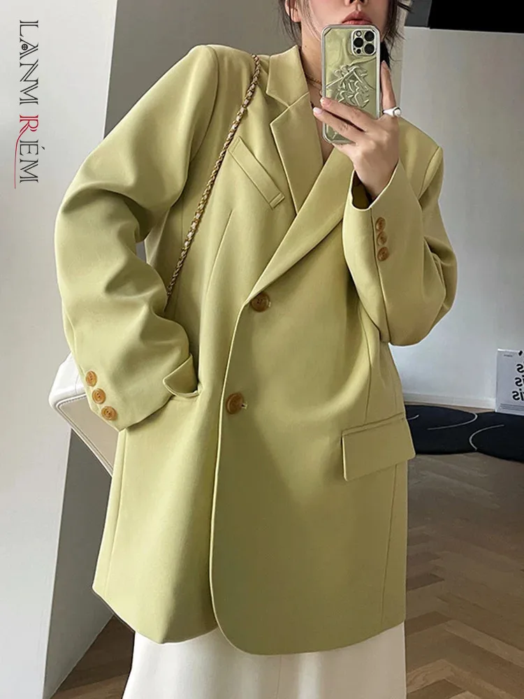 

Пиджак LANMREM Женский свободного покроя, однобортный модный пиджак с надрезом и длинным рукавом, весна 2024
