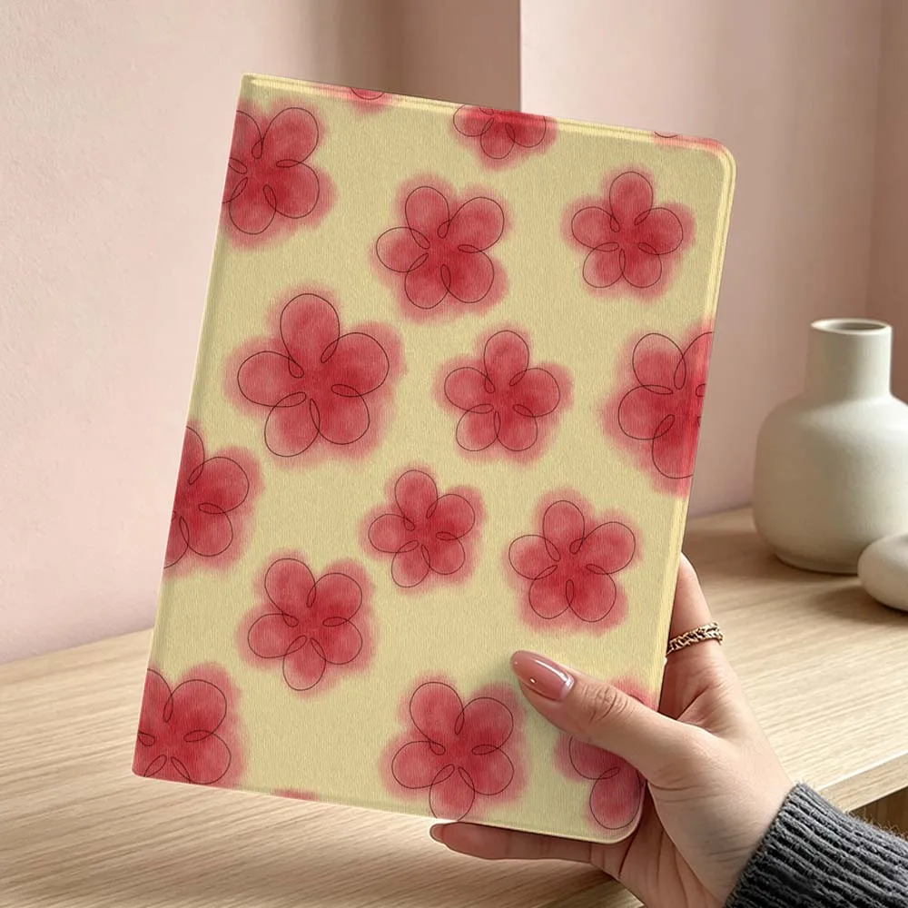 Cartoon Flowers Pattern Soft Tablet Case