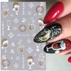3D Blue Gold Glitter Christmas Nail Art Sticker Snowflake Star Bow Bell Wine Glass Gift Winter Xmas New Year French Manicure Tip 4