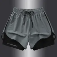 2-in-1 Double Layer Shorts, Men's Fashion Gradient Stretch Sports Shorts For Summer Gym Workout Training 1