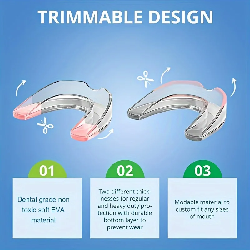 8pcs/pack Moldable Mouth Guard For Teeth Grinding Clenching Bruxism At Night, Anti Snoring Device, Mouth Protection, Custom Fit 2