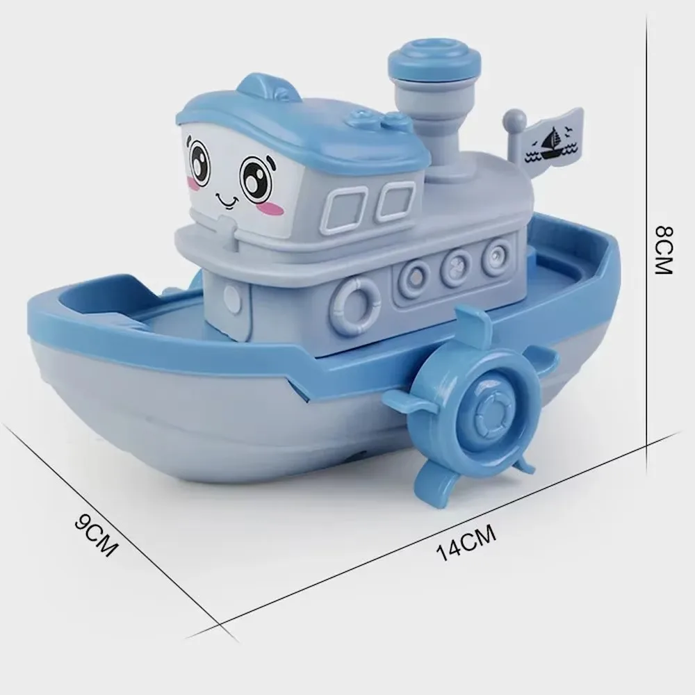 New Baby Bath Toys Cute Cartoon Ship Boat Clockwork Toy Wind Up Toy Kids Water Swimming Beach Game for Children Gifts Boys Toys 6