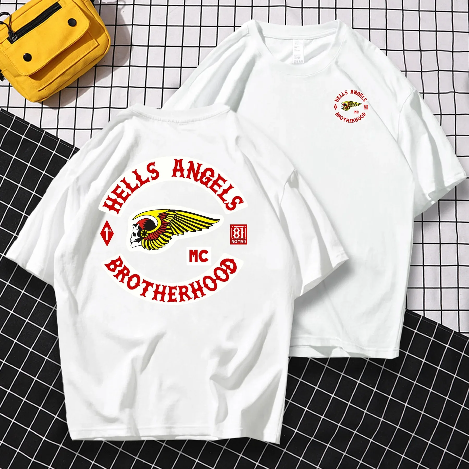 Summer Pure Cotton Tee Male T Shirt Casual Oversized Hells Angels Brotherhood Motorcycle Club T-shirt Men T-shirts Graphic S-4XL Cotton T Shirt