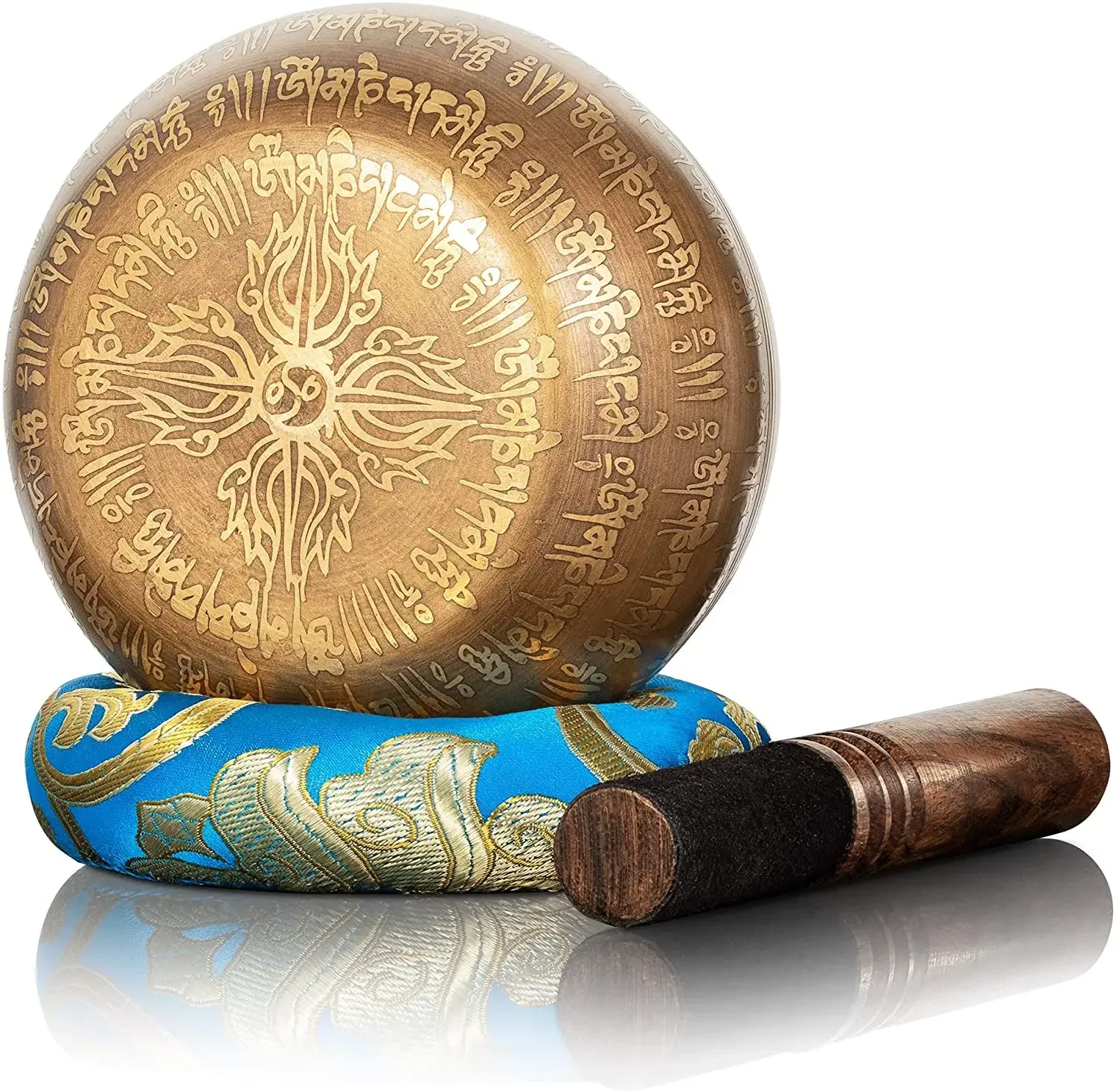 12cm Diameter Handmade Singing bowls with Leather Stick 4 Buddha Design Meditation Mindfulness Sound bowl 2