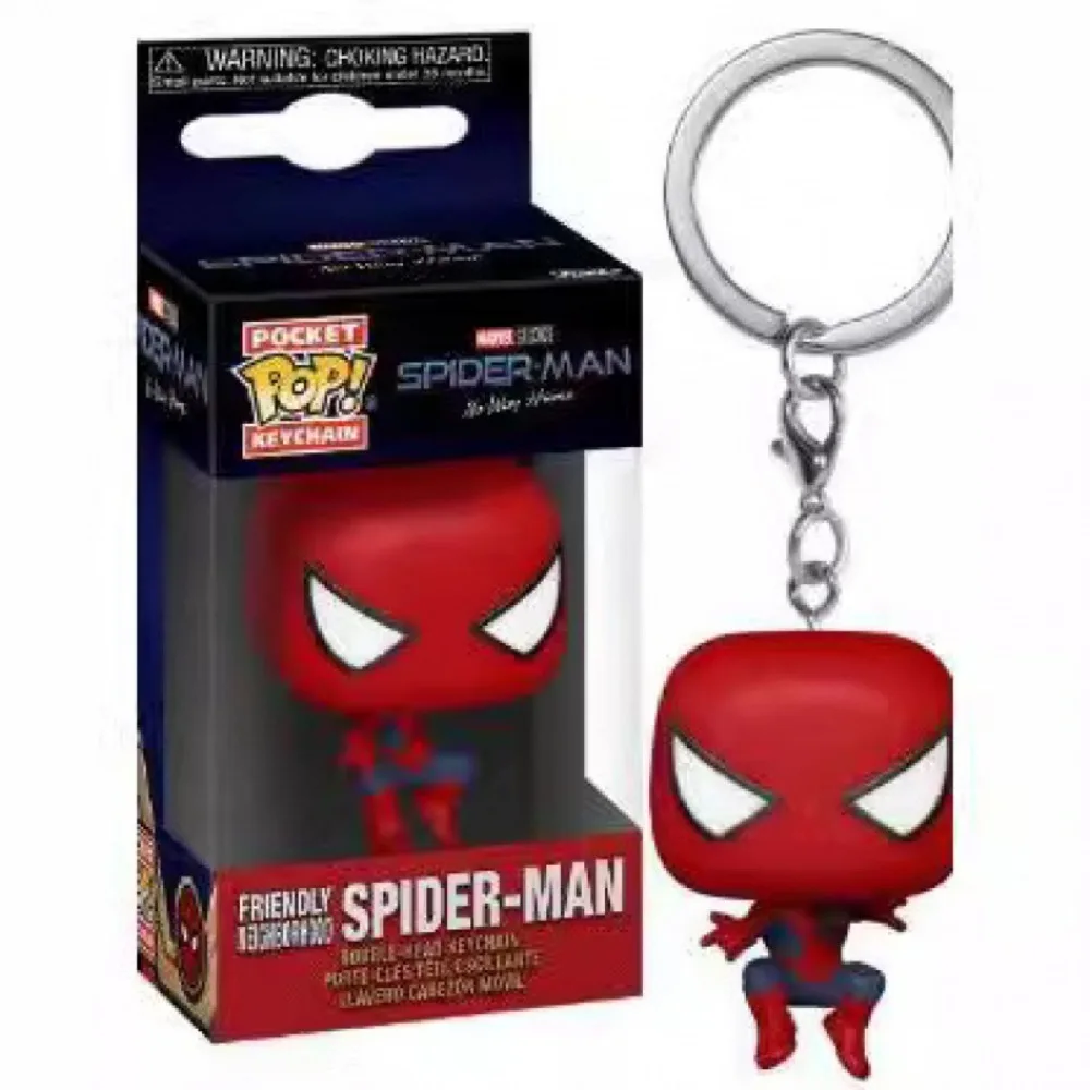 Funko POP Keychains Marvel Popular Character Spider Man Multiple Styles Forms Anime Dolls Models Backpack Pendant Keychain Gift 2