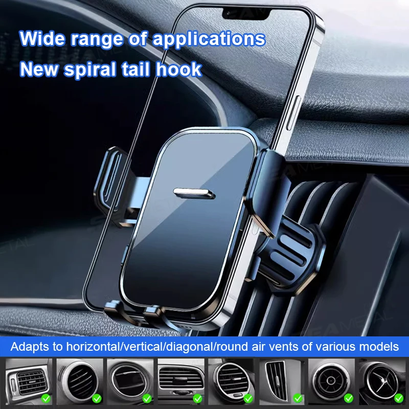 Black ABS Car Air Vent Phone Holder for Hands Free Navigation