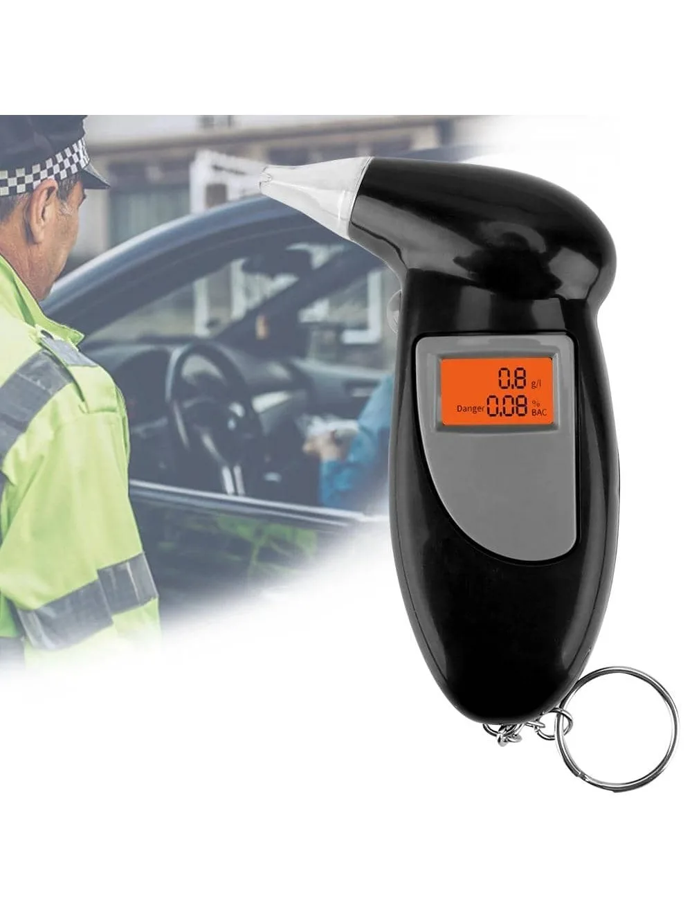 

Алкотестер с ЖК-экраном, цифровой детектор алкоголя, ручной анализатор дыхания, полицейский Алкотестер с подсветкой