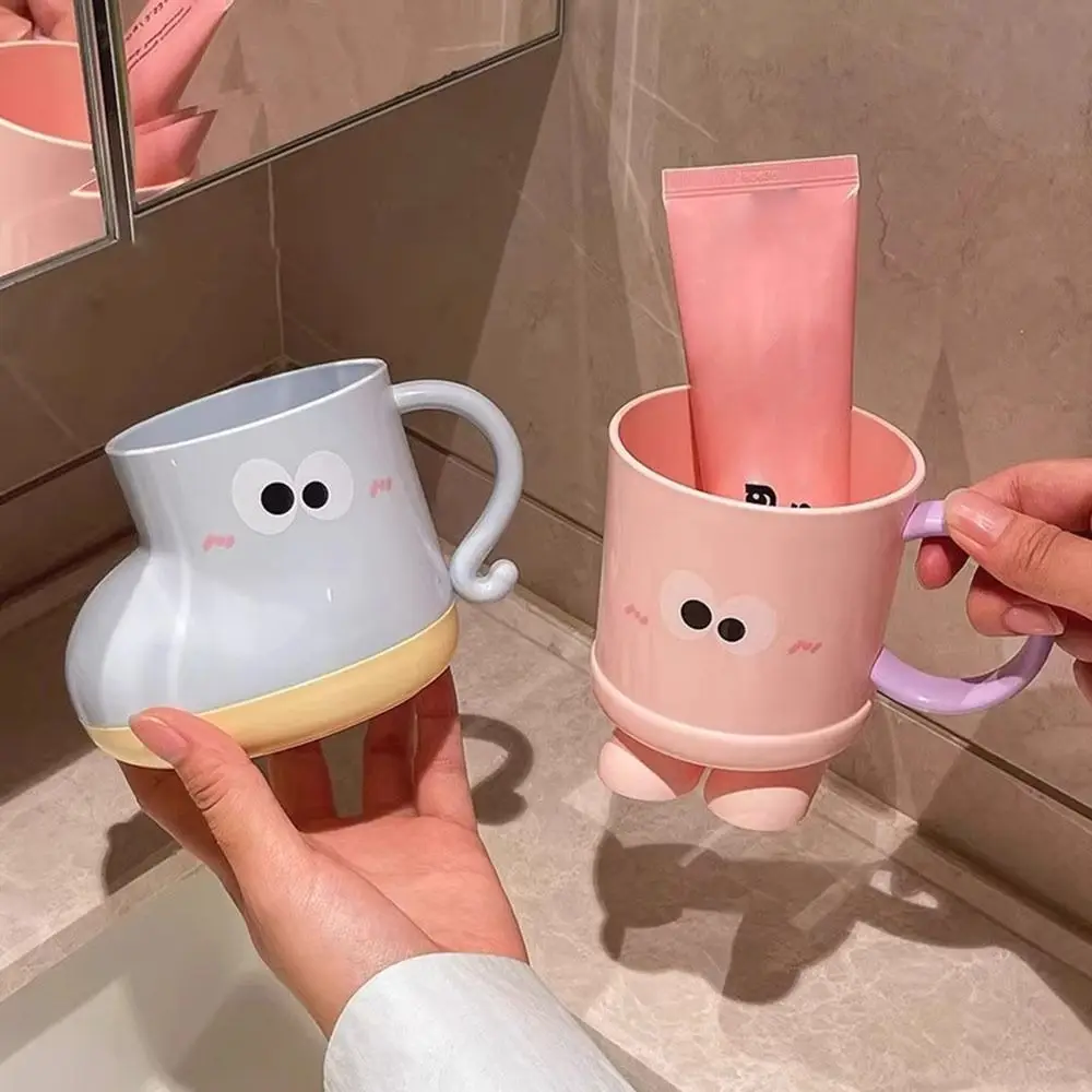 Cartoon Big Eyes Expression Plastic Toothbrush Cup For Bathroom_voghion.com