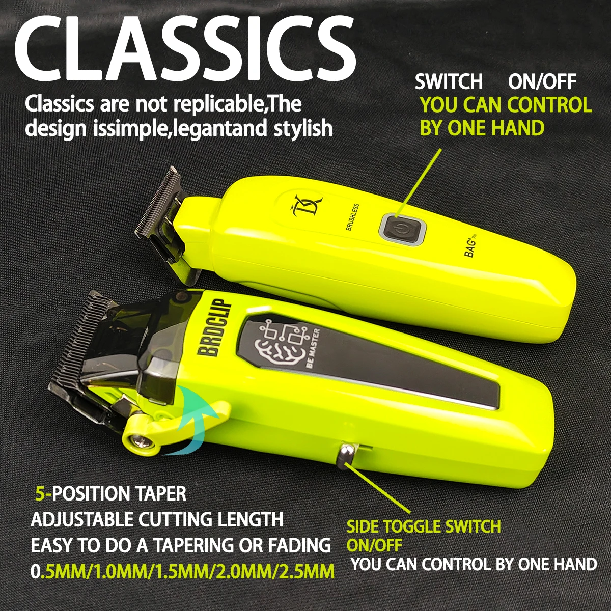 New Professional BRDCLIP BRD106 078 Hair Clipper 7500RPM 7200RPM Hair Salon Trimmer DLC Blade with Charging Base Barber for Men 5