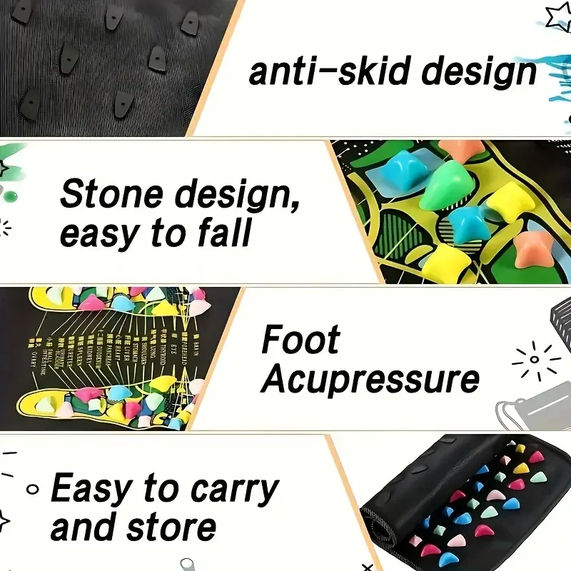 Pebble Foot Massage Pad for Blood Circulation and Relaxation
