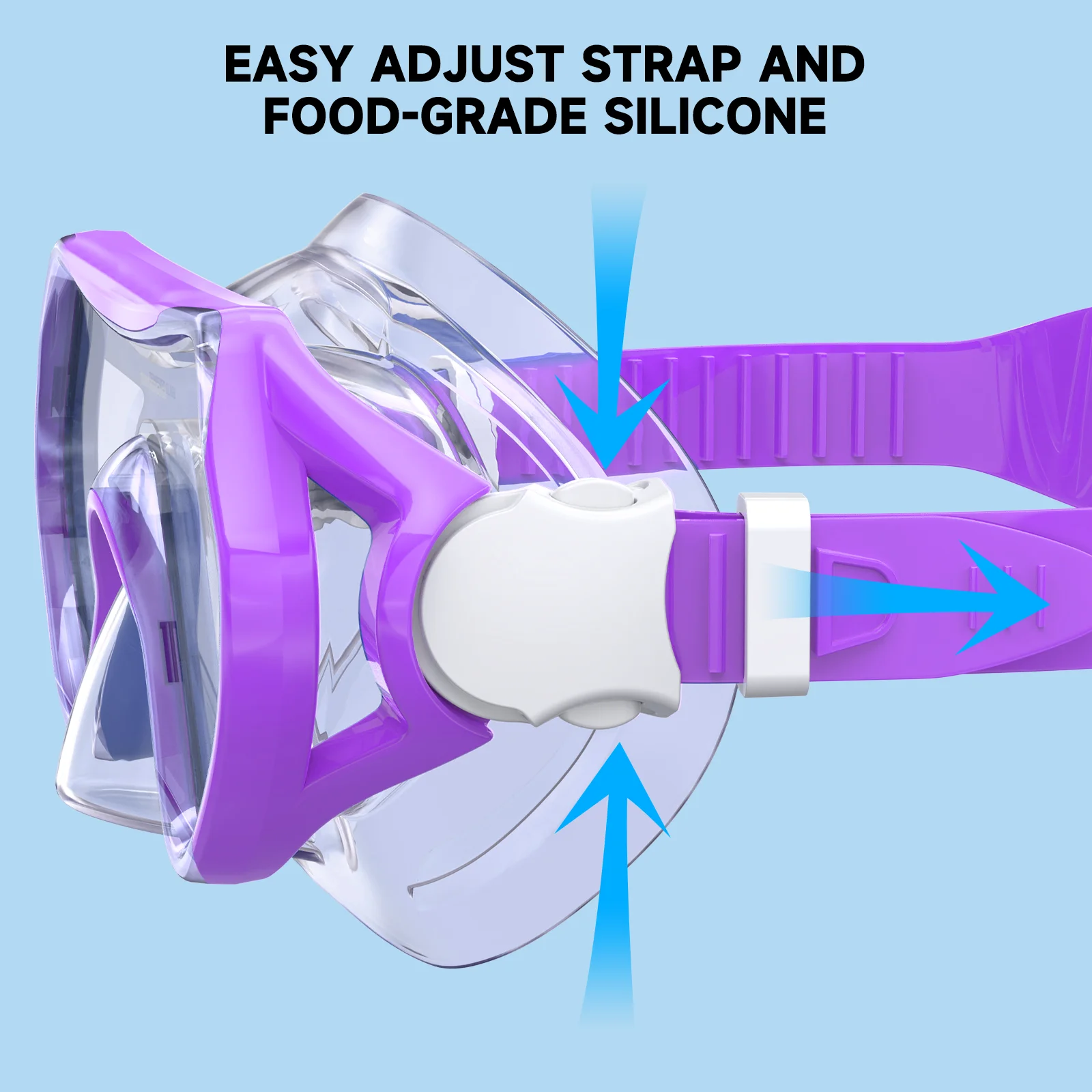 Findway Kids Diving Snorkel Mask Nose Cover Anti-fog/UV Protection 360&deg; Vide Vision Swimming Goggles Boys Girls Age5-16