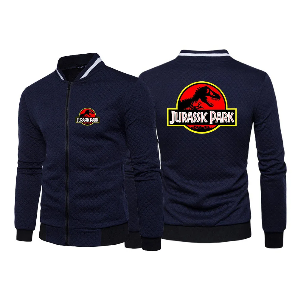 Jurassic Park 2023 New Men Printing Casual Comfortable Fashion Simple Spring Autumn Hot Sale Six-color Zipper Round Neck Coat