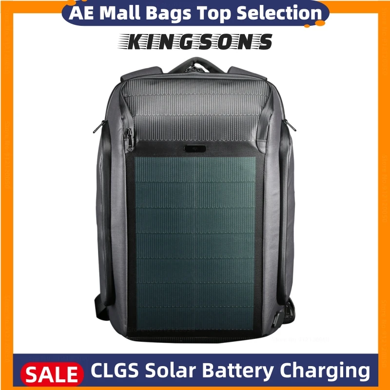 Kingsons NEW Solar Charging Backpack Multifunctional Anti Theft