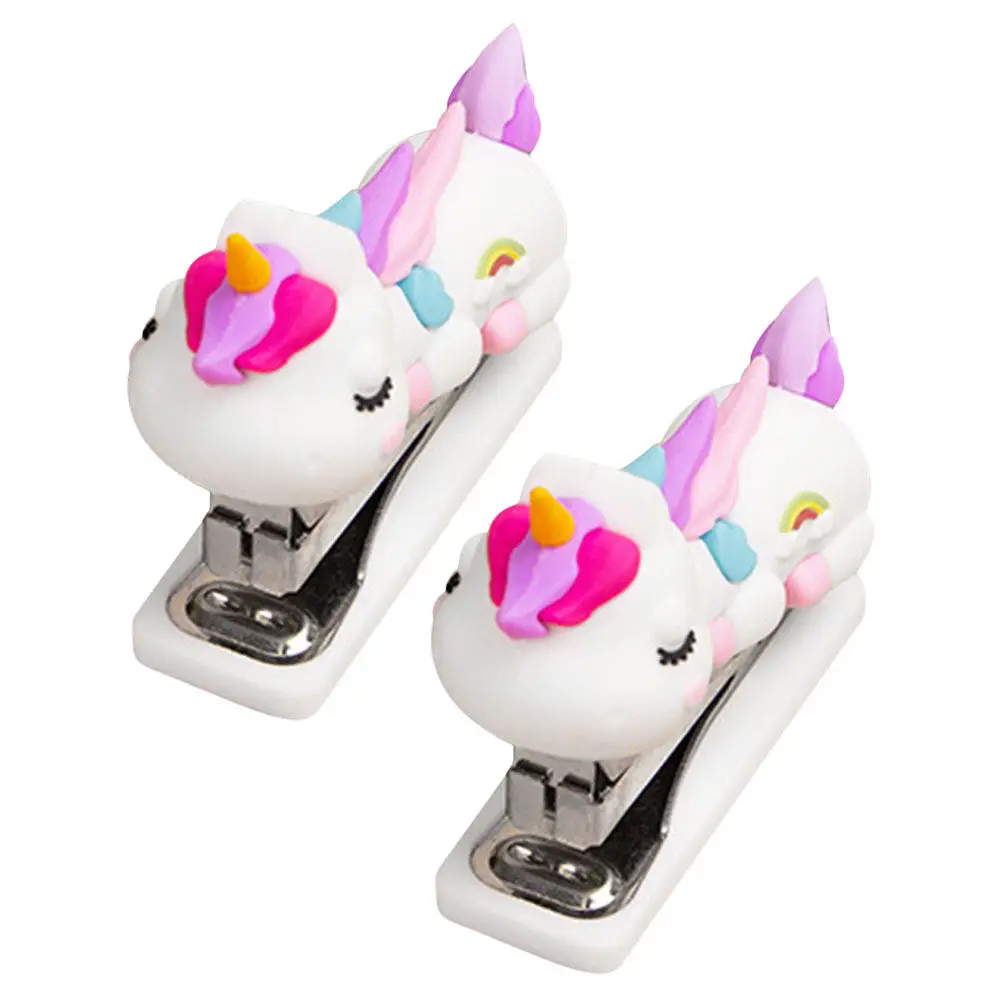 2Pcs 귀여운 스테이플러 소형 휴대용 스테이플러 사무실 홈 데스크 스테이플링 도구 학생 스테이플러 효율적인 바인딩