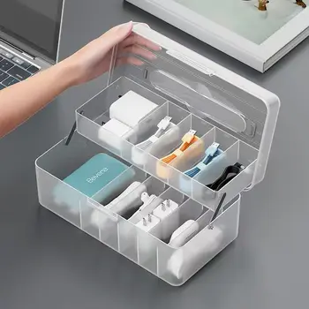 Data Cable Organizer Box With Lid Portable Charge Cable Management USB Cord Sorter Desk Electronic Accessorie Organizer for Home 1