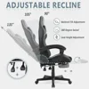 Grey Gaming Chairs with Footrest,PC Gaming Chair,Computer Chair, E-Sports Chair,Ergonomic Office Chair with Adjustable 6