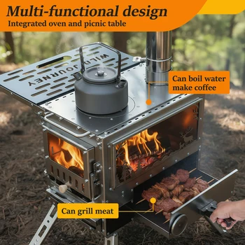 Camping Tent Stove with Oven 1