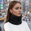 Hot Sale Winter Knit Ring Scarf With Velvet Unisex Riding Wool Neckscarf Solid Neck High Collar 2024 Pollover Echarpe 1
