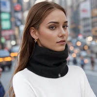 Hot Sale Winter Knit Ring Scarf With Velvet Unisex Riding Wool Neckscarf Solid Neck High Collar 2024 Pollover Echarpe 1