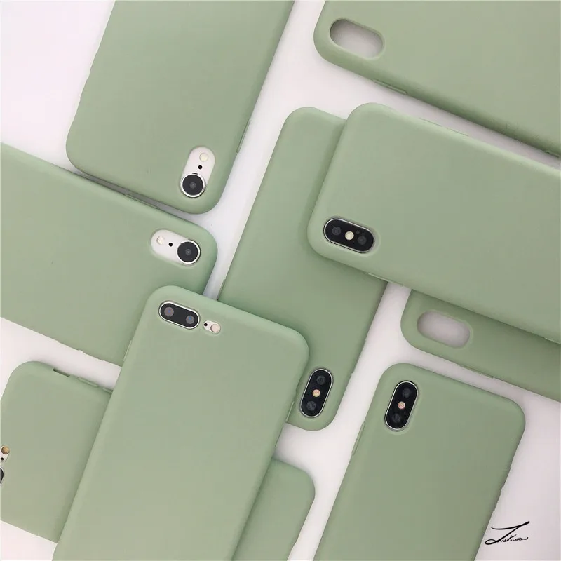 Matcha Green Matte Silicone TPU Phone Case