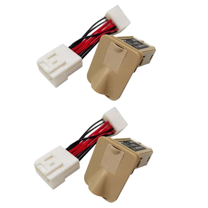 

2X Car Rear Seats USB Adapter Charger QC 3.0 Fast Charging Socket For Toyota Alphard Vellfire 30 Series 2015-2020, Beige