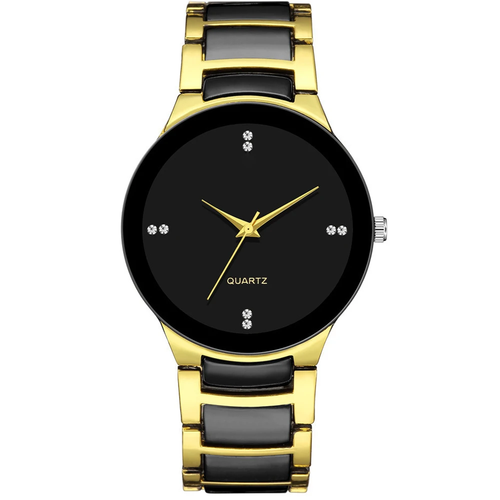 Elegant Women's Quartz Watch Gold Black Stainless Steel Band Small Dial Woman Wristwatch Round Minimalist Clock Watch for Ladies