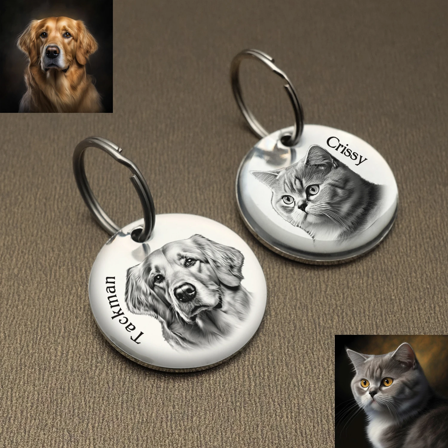 

Personalized Dog Tag Custom Pet ID Tag with Photo Stainless Steel Pet Tag for Dogs and Cat,Custom Dog Tags,pet keychain memorial