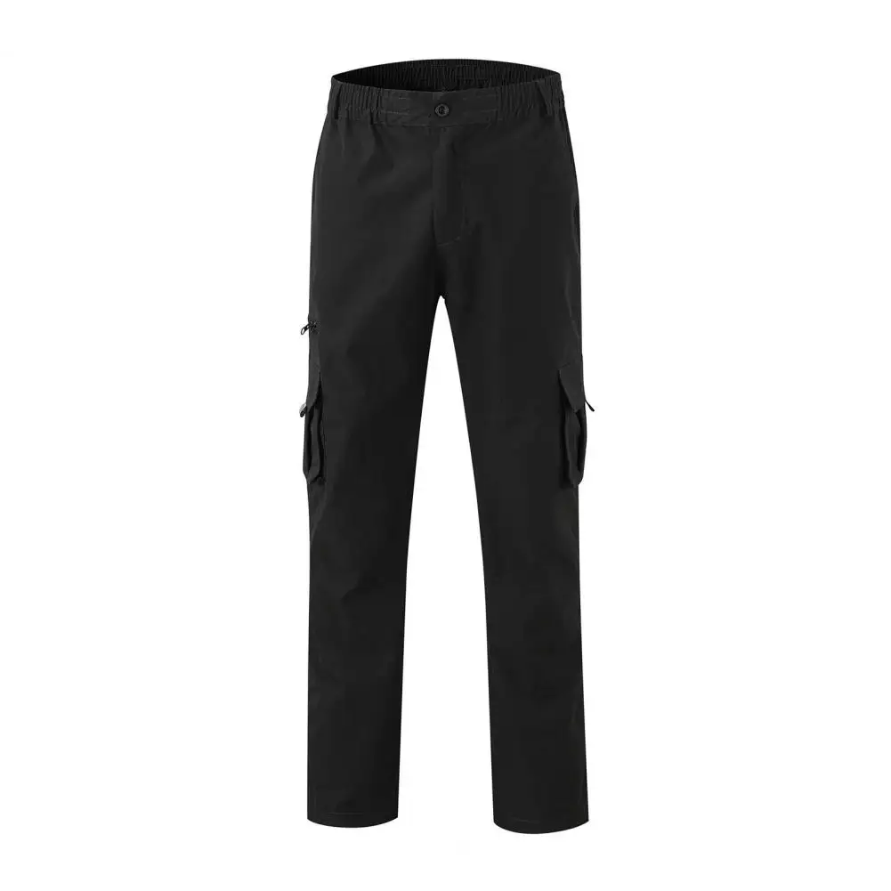 Description Picture 2 of itemCasual Trousers with Multiple Pockets Men's Elastic Waist Cargo Trousers with Multiple Pockets for Outdoor Activities for Daily