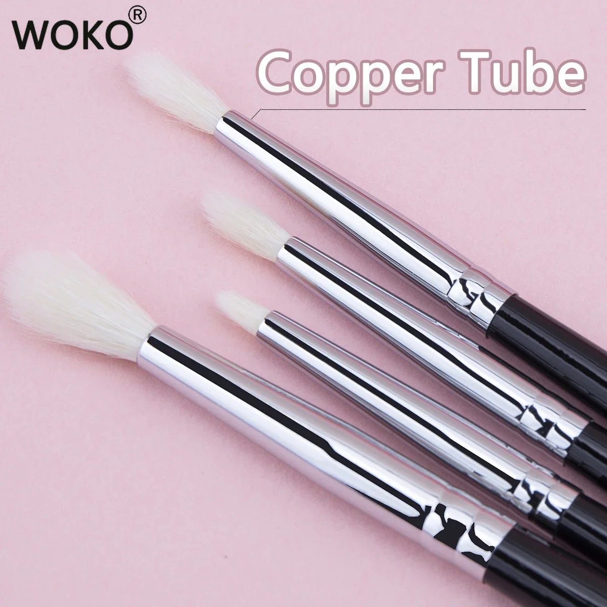 Tapered Crease Brush Large Small and Medium-sized Crease Makeup Brush Eyeshadow Crease Makeup Tool 100% Goat Hair & Copper Tube 4