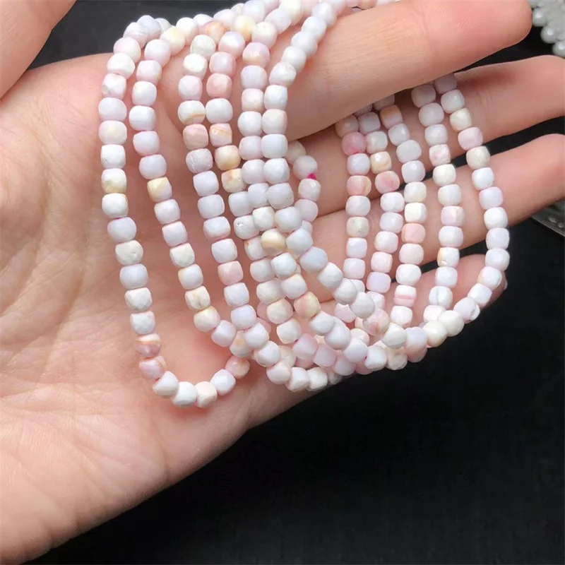 

Natural Queen Shell Cube Bracelet For Women Charm Fortune Energy Bangle Mineral String Woman Amulet Jewelry Gift 1PCS