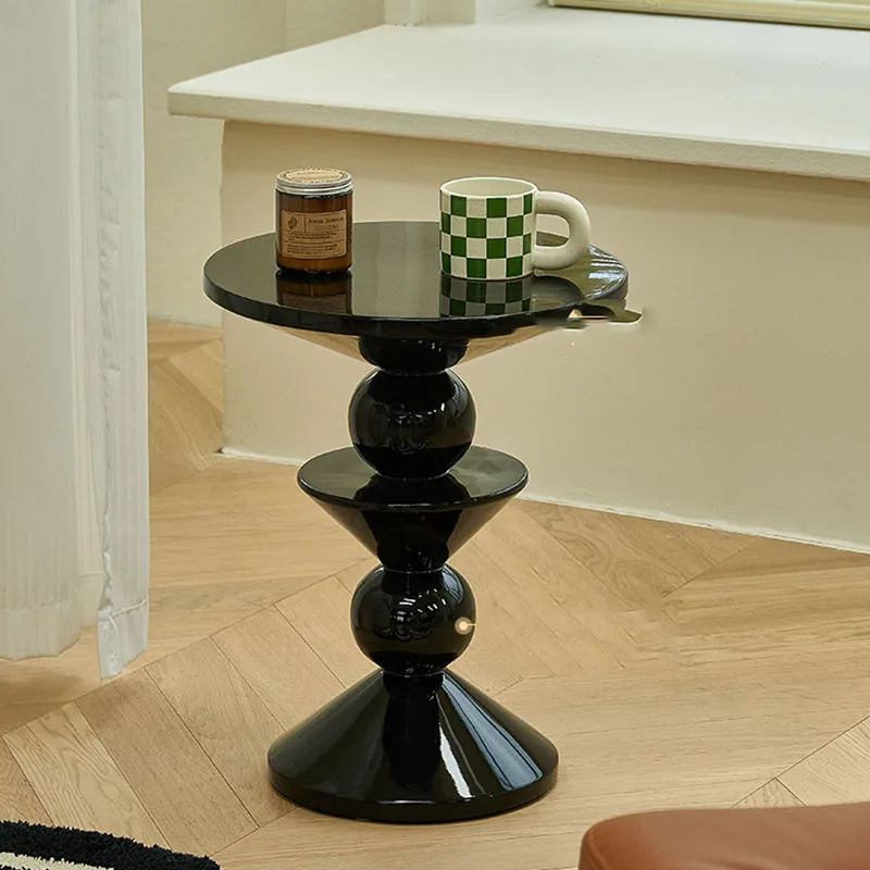 

Black Round Wooden Little Coffee Table Modern Minimalist Style Coffee Table Living Room Decoration Salon Tafel House Furniture