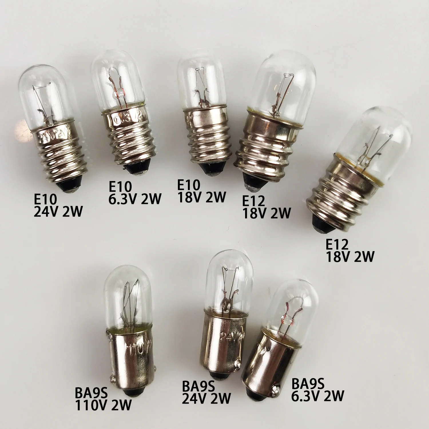 T10 BA9s E10 6. 3v 18V 24V 110V 2W Machine Instrument Bulb Lighting Test GenOptics Aura Essence