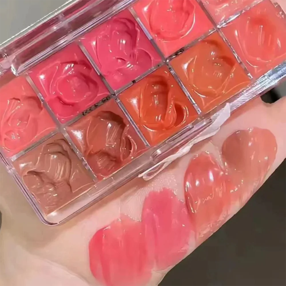 FLORTTE 10 色リップパレットリップグロスと口紅光沢のある保湿着色多