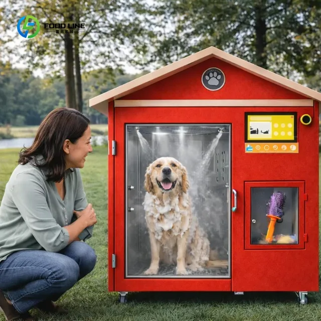 เครื่องล้างและอบแห้งสุนัขอัตโนมัติแบบกำหนดเองได้สำหรับธุรกิจ  พร้อมอุปกรณ์กรูมมิ่งสัตว์เลี้ยงสำหรับชุมชน 1