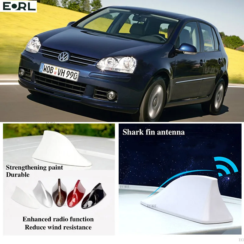 Per Vw Golf 5 Mk5 2004 ~ 2009 Antenna Pinna Di Squalo Segnale Fm Amplificatore Super Antenne Amplificatore Di Segnale Impermeabile Antenna Radio Fm/Am