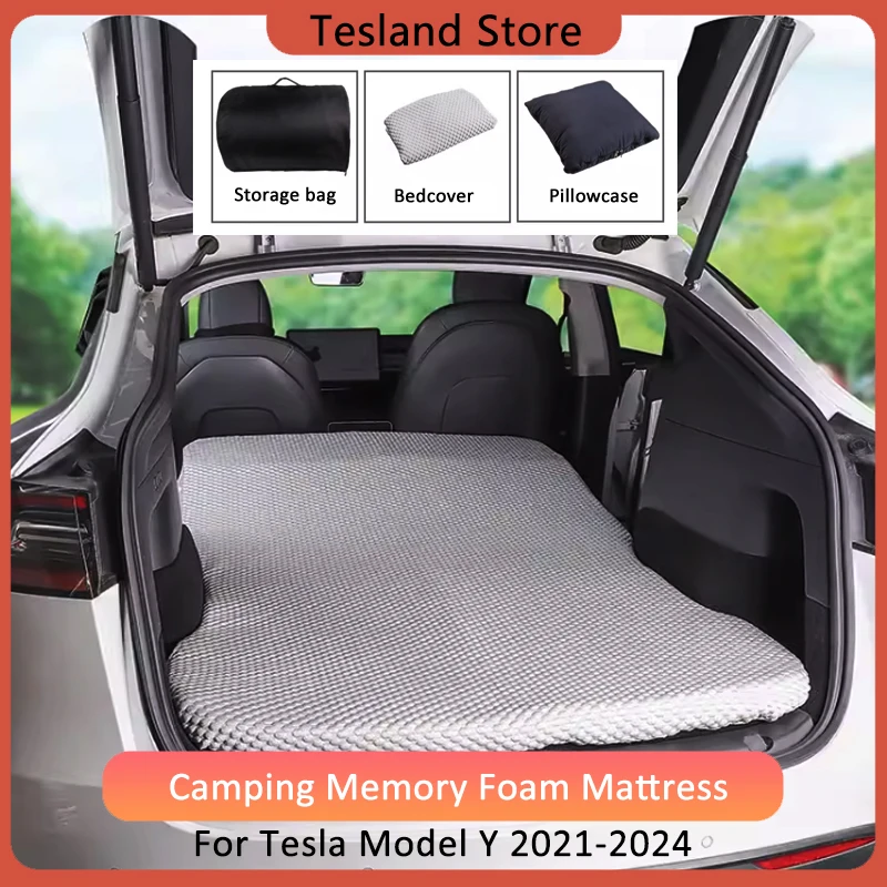 

2023 Camping Mattress For Tesla Model Y Memory Foam Mattress Storage Bag & Sheet Provided Portable In Car Sleeping Auto Accessor