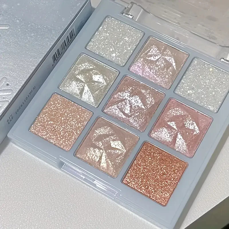 Schneeflocke 9-farben Lidschatten Palette Glitzer Und Perle Töne_voghion.com
