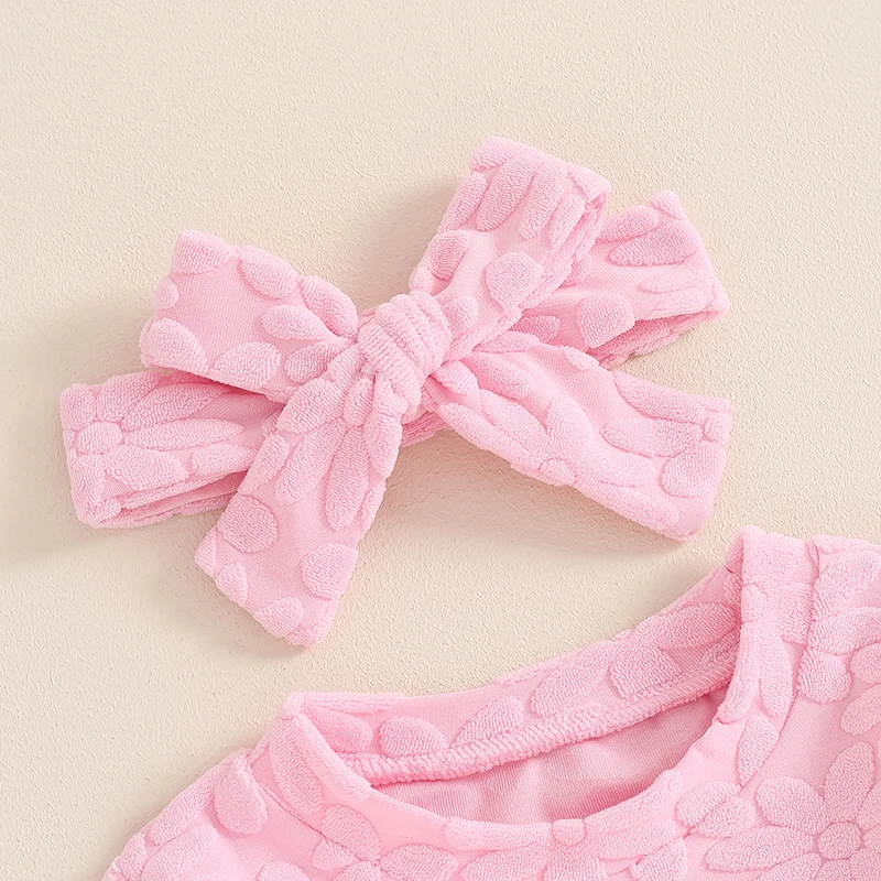 -05-22 Lioraitiin Toddler Girl Fall Outfit Daisy Embroidery Long Sleeve Sweatshirt with Elastic Waist Pants Headband Set
