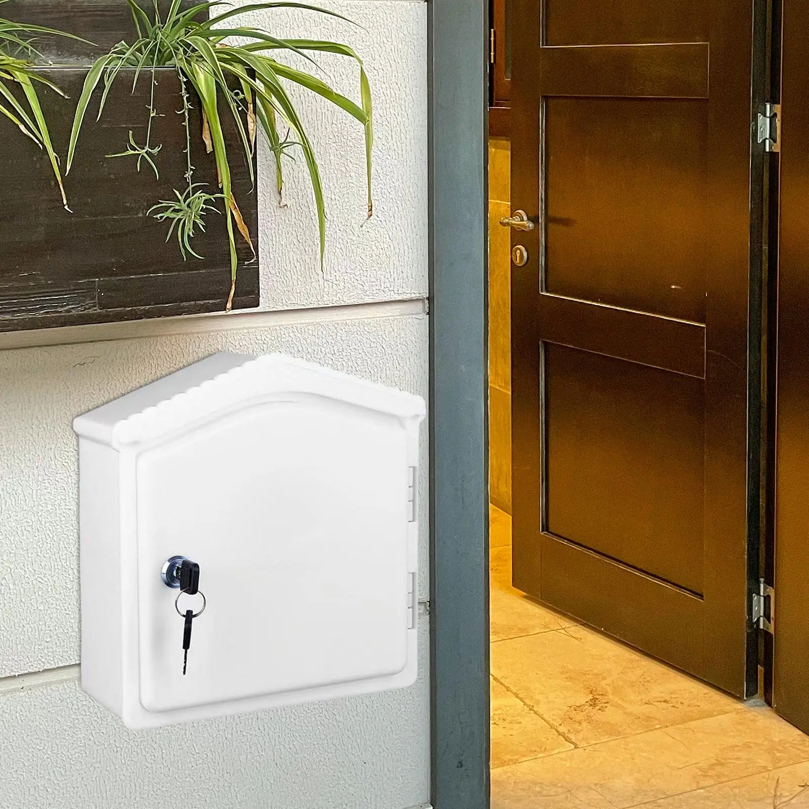 Wall Mounted Milk Box 8.66inchx3.54inchx9.84inch Wall Mailbox Lockable Milk Delivery Box for Restaurant Home Household Office