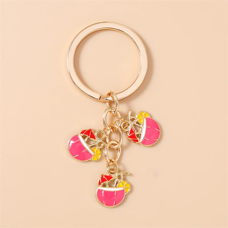 Aihua Niedlicher Kokosnuss-Schlüsselanhänger Sommer Strand Früchte Saft Schlüsselring Anhänger für Frauen Mädchen Handtaschen-Deko DIY Handgemachter Schmuck Geschenke – Detail 8