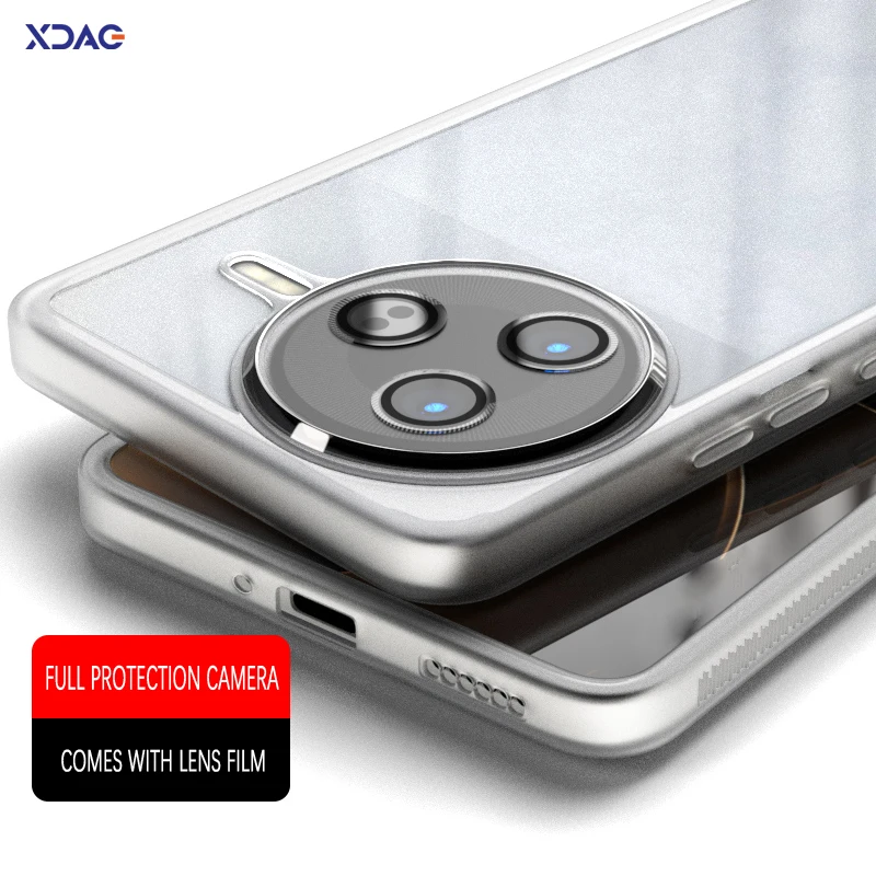 Clear Soft Silicone Acrylic Phone Case with Lens Protector Film