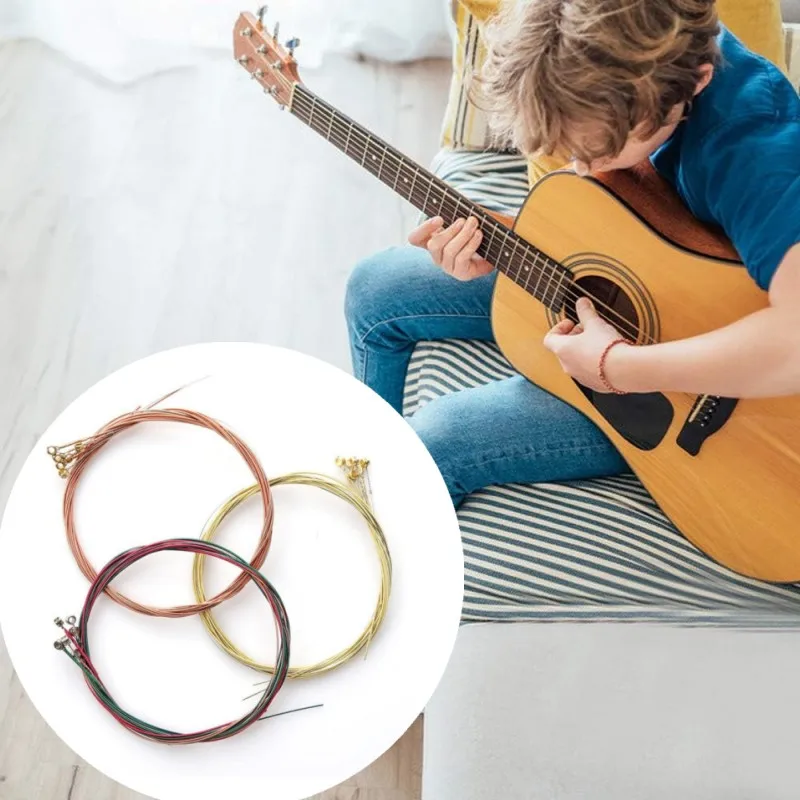 Electric Guitar Strings Acoustic Guitar Strings Guitar Accessories Classical Guitar Strings Colorful Guitar Strings 1-6 Strings Classical Classic Guitar Acoustic Steel Musical Instrument Accessories