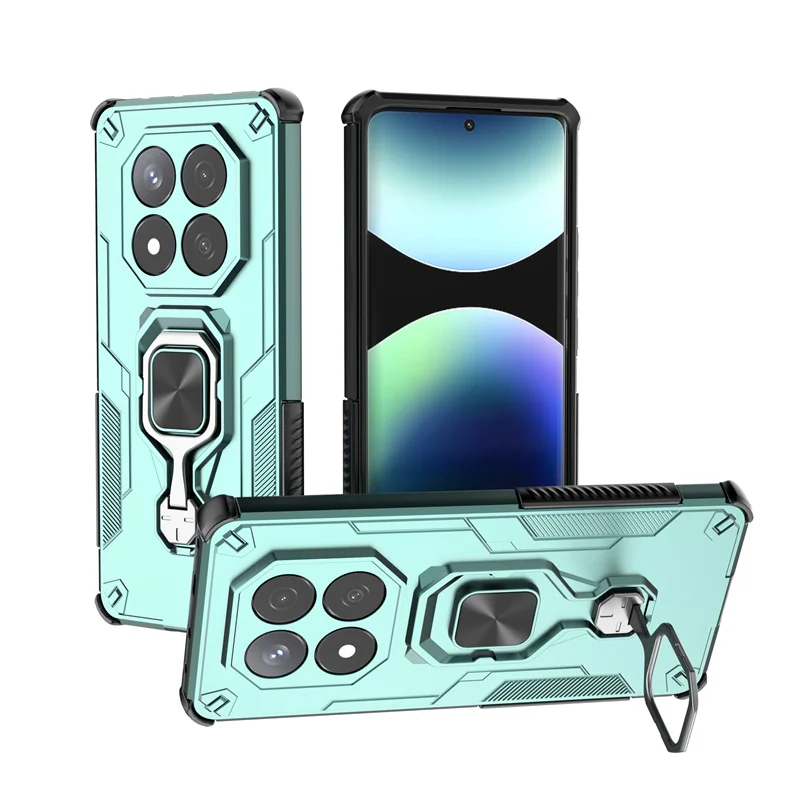 Shockproof Ring Kickstand Case with Car Mount & Lens Protection
